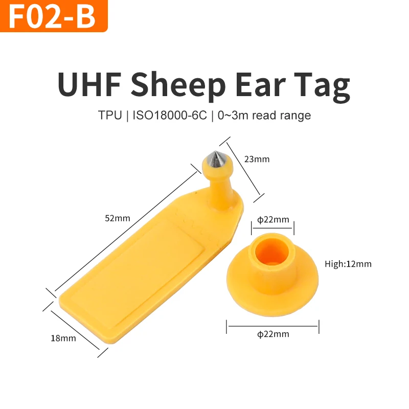 Sample H3 Chip UHF RFID Animal Electronic Ear Tags UHF Sheep Animal 52*18MM Animal Ear Tags