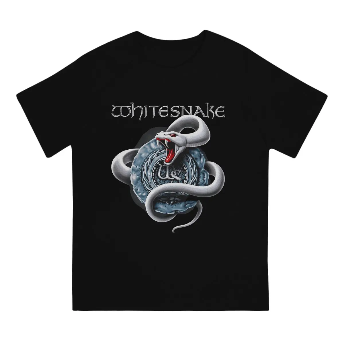 Whitesnake Newest TShirt for Men Music Band Rock Round Collar Basic T Shirt Distinctive Birthday Gifts Streetwear