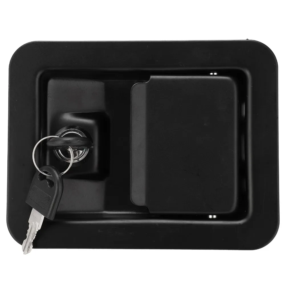 141*109mm Generator Panel Lock with Keys 4-Corner Mounting Silent Unit Lock Black Stainless Steel Square Panel Lock