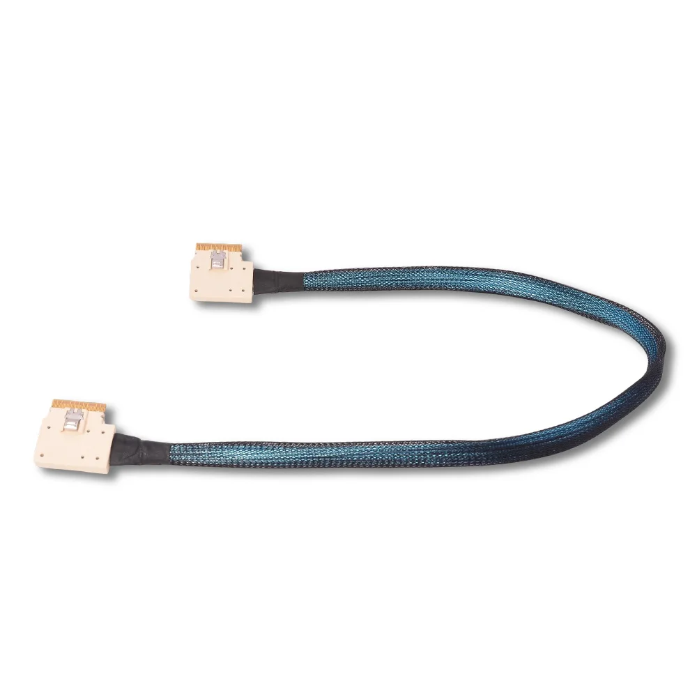 2025 신형 SlimSAS 4.0 8i 74핀 라인 듀얼 엘보우 SFF-8654 남성-남성 8I NVMe PCIe 서버 백플레인 케이블 24Gbps 50cm