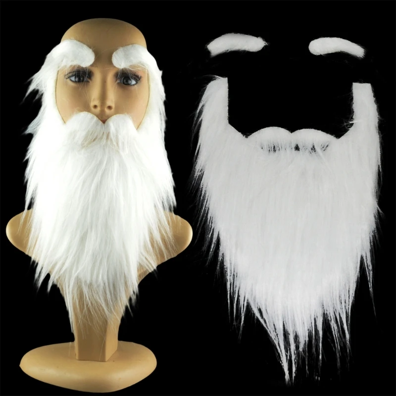 Cosplay de barba de Halloween, accesorios de disfraces, bigote, suministros de fiesta de Navidad, vestido de fantasía, barba falsa, barbas largas peludas, bricolaje