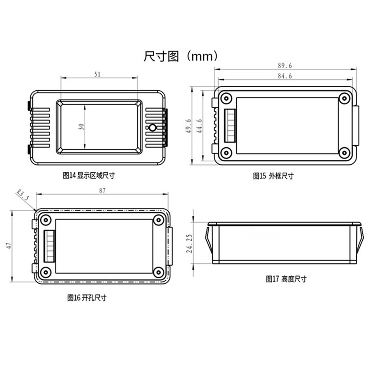 

AB47-PZEM015 Digital DC 0-200V Voltage Current With Shunt Car Battery Tester Voltage Meter Monitor 12V 24V 48V