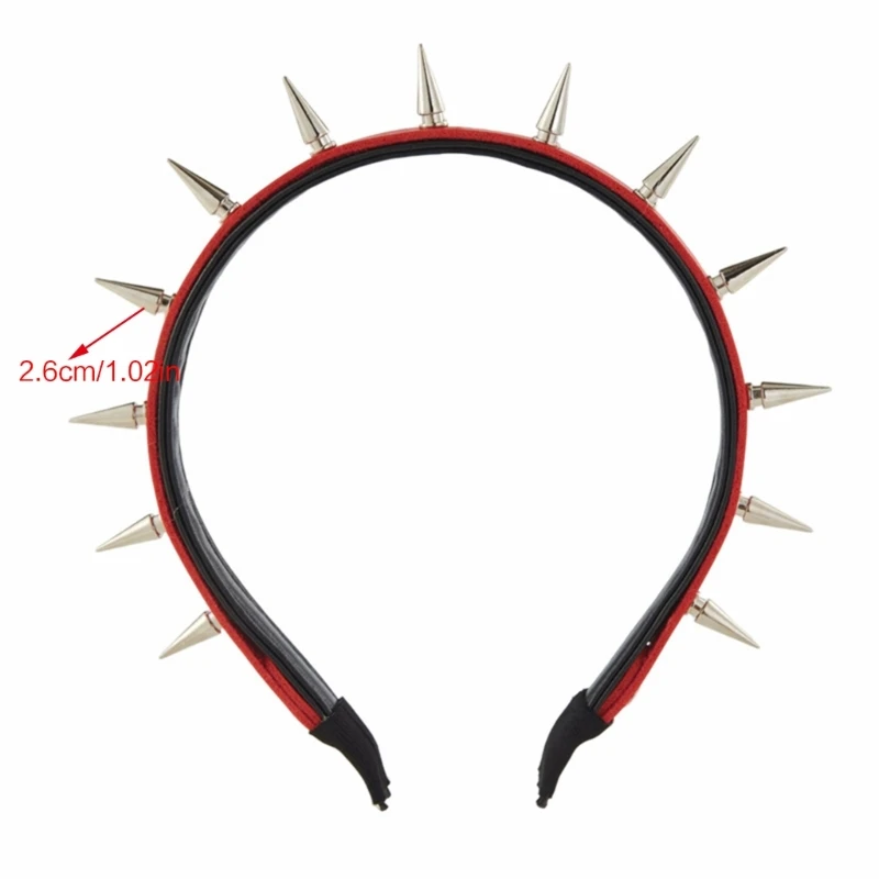 Rock Headband For Men Spiked Headband Gothic Tiaras Rivet Headband Steampunk Punk Headband Leather Spiked Headpiece