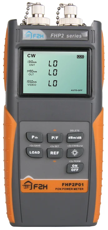 F2H FHP2P01 PON Optical Power Meter SC/FC Adapters for Fiber Optic EPON/GPON/xPON OLT-ONU 1310/1490/1550nm Online IP/GSM Network