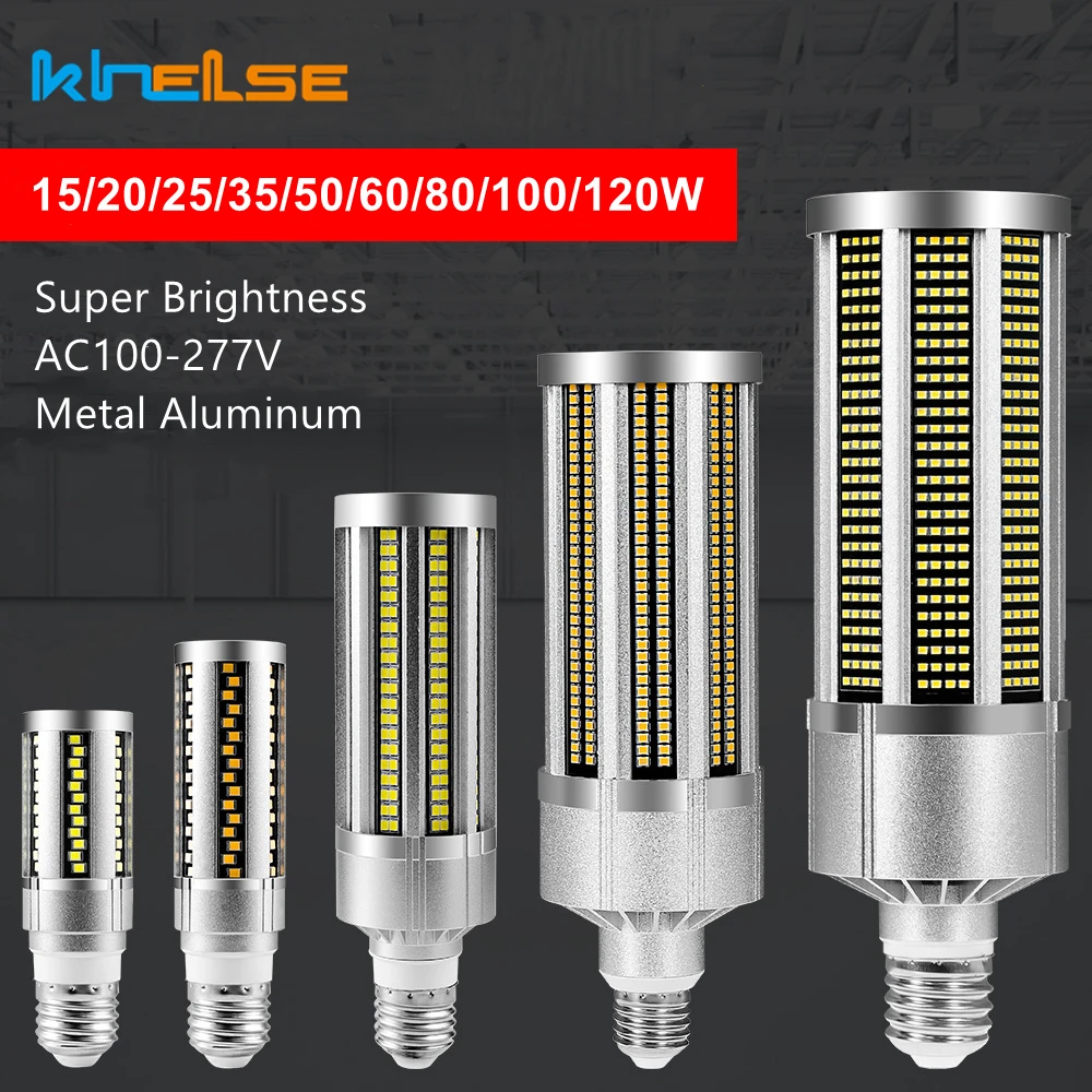 Super Brightness E27 LED Corn Bulb High Power AC100-277V Metal Aluminum Corn Lamp Commercial Lighting 15W 20W 50W 80W 100W 120W