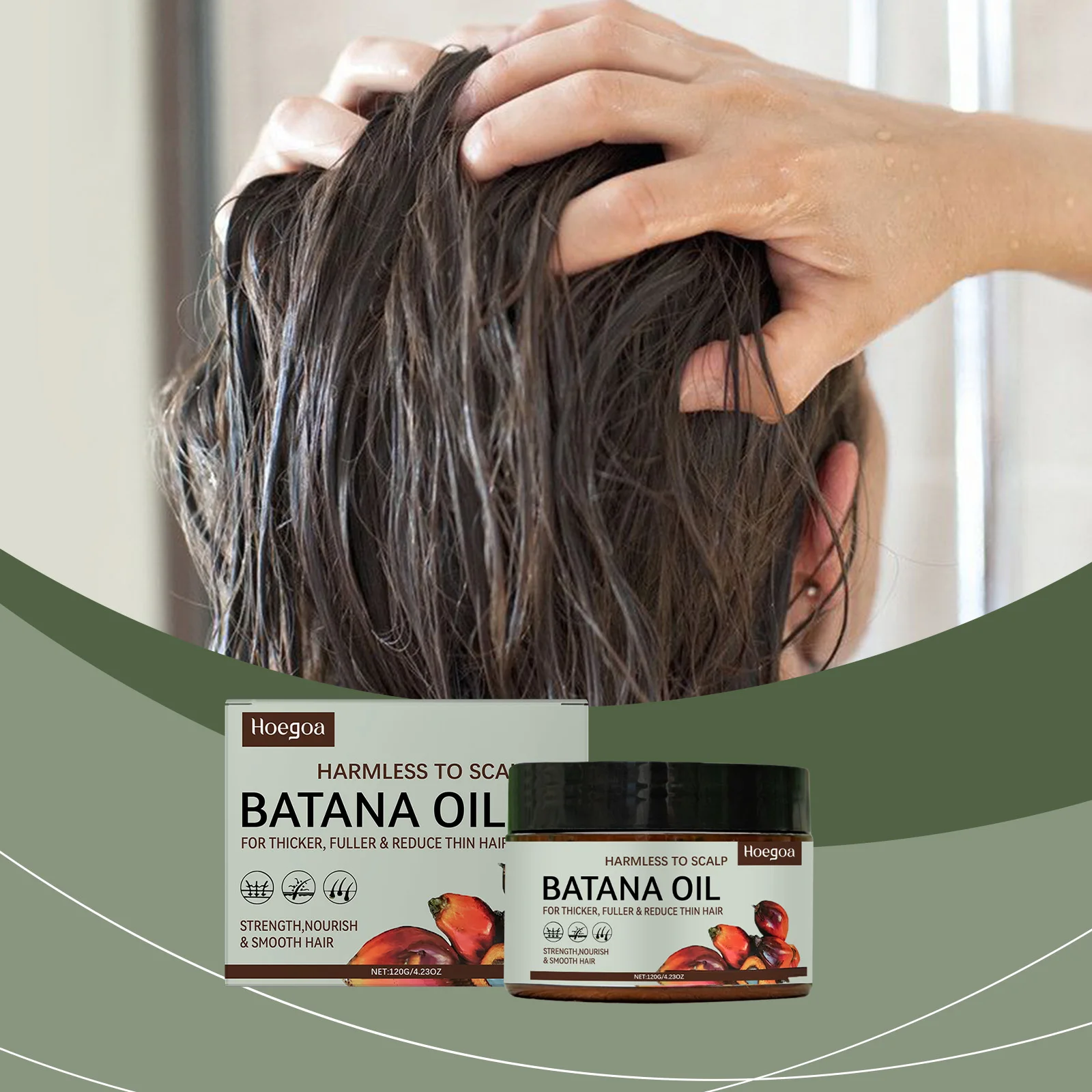 

Batana Hair Nourishing Cream Scalp Treatment for Dry Hair Smooth Frizz Enhance Softness & Shine - Ginger Root Oil & Batana Oil