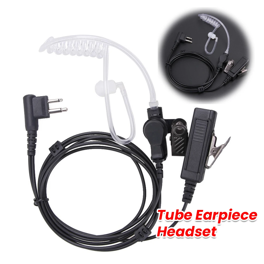 Professional Tube Earpiece Headset for Motorola Two Way Radios Multifunctional Microphone for Hiking Teamwork