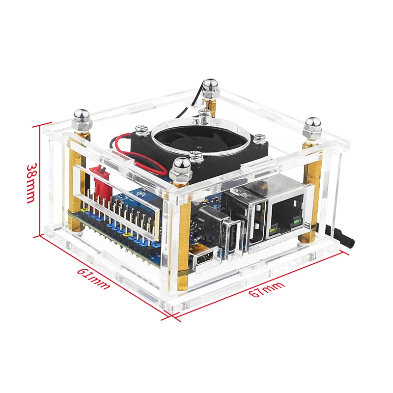 Orange Pi Zero 3 carcasa acrílica transparente, ventilador de refrigeración opcional, disipador térmico, enfriador pasivo activo para OPI Zero 3