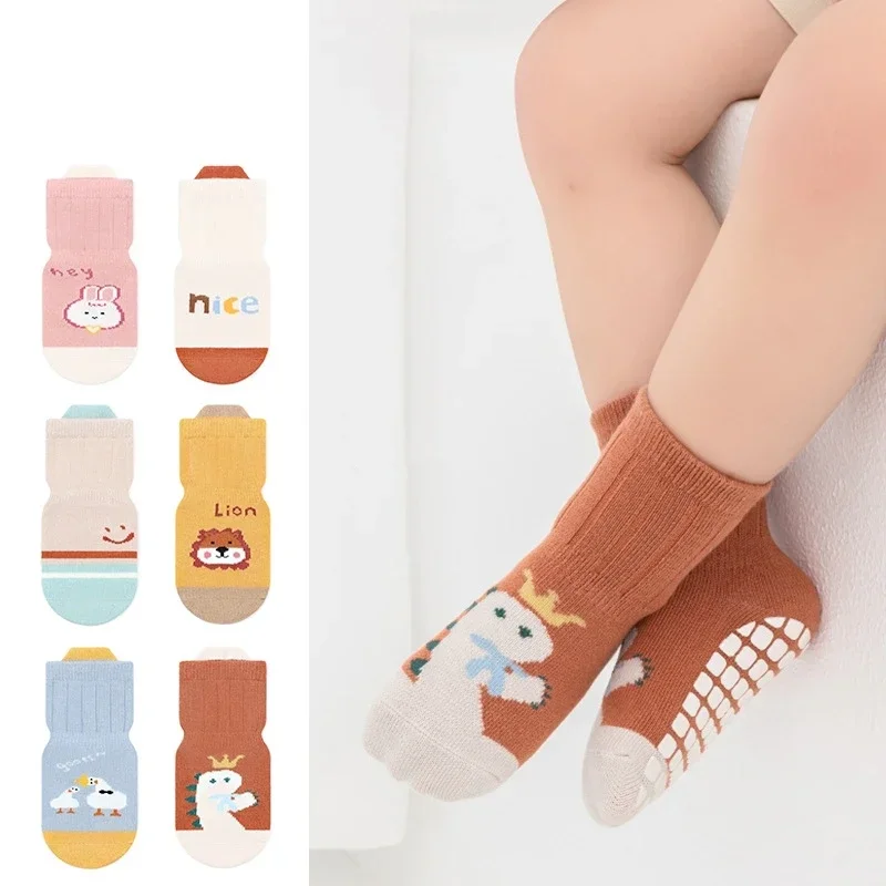 Spring Autumn Children Kids Anti-slip Long Socks Cartoon Soft Baby Toddler Home Trampoline Socks Boys Girls School Sports Socks