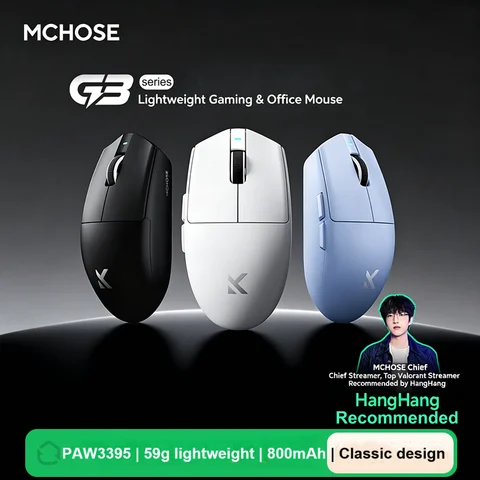 MCHOSE G3 V2 Wireless Gaming Mouse PAW3395/PAW3311 Sensor Tri-mode 2.4G BT USB 800mAh Lightweight Ergonomic Esports Mouse For PC