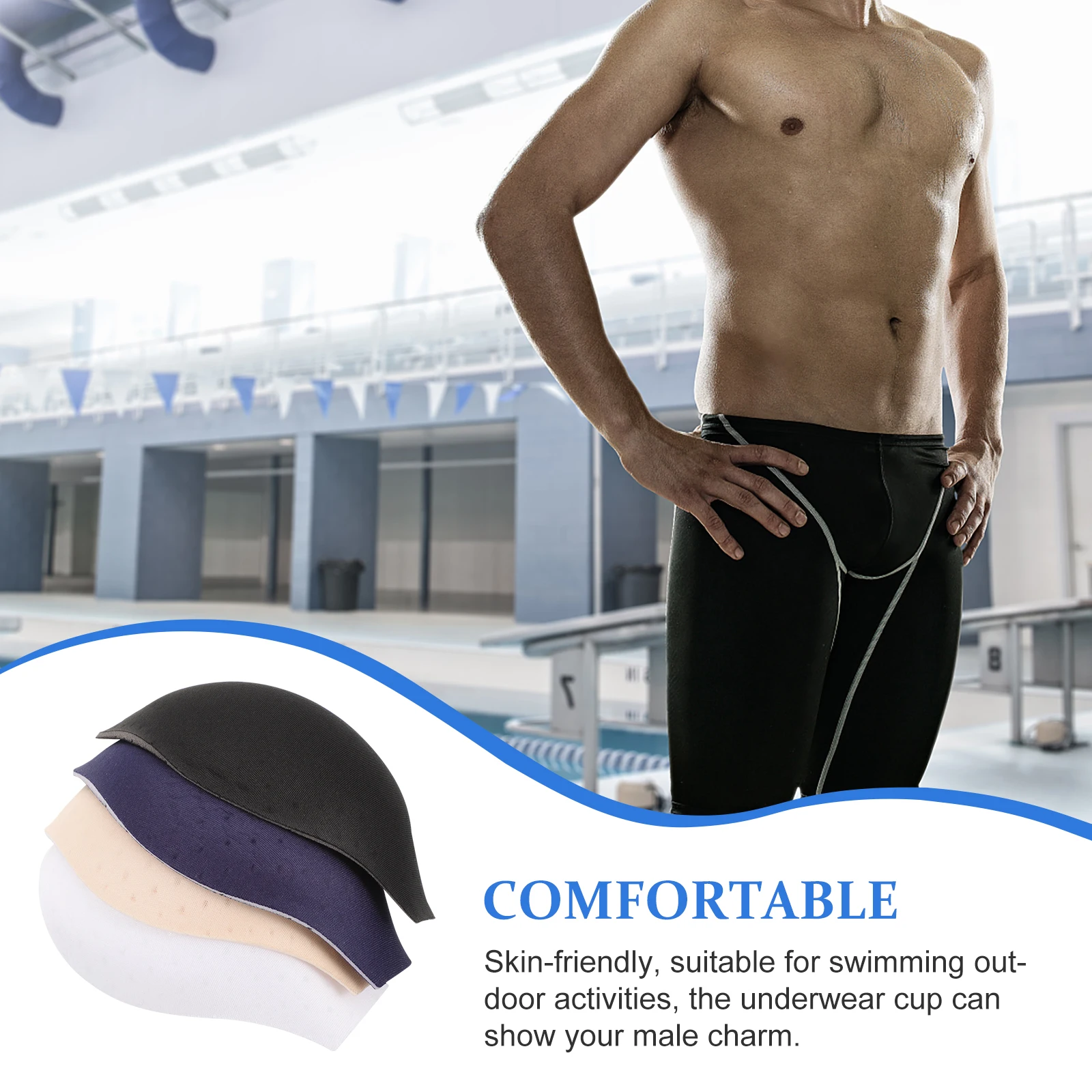 

4 Pcs Men Underwear Sponge Pad Swimwear Cup Bulge Protector Summer Thin Fabric Triangular Briefs Charm