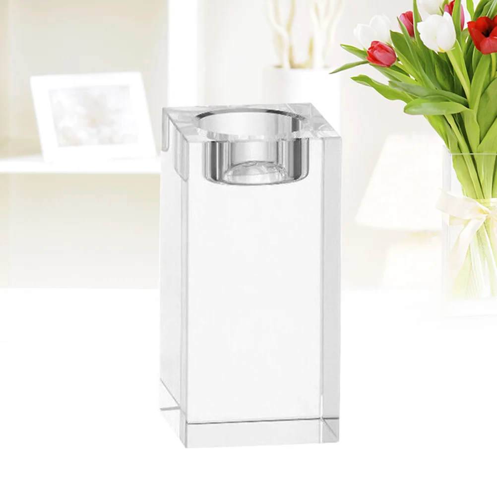 كريستال الشمعدان مكعب 5x6 سنتيمتر شفافة لا الشوائب ديكور المنزل الجدول رومانسية عشاء الزفاف هدية