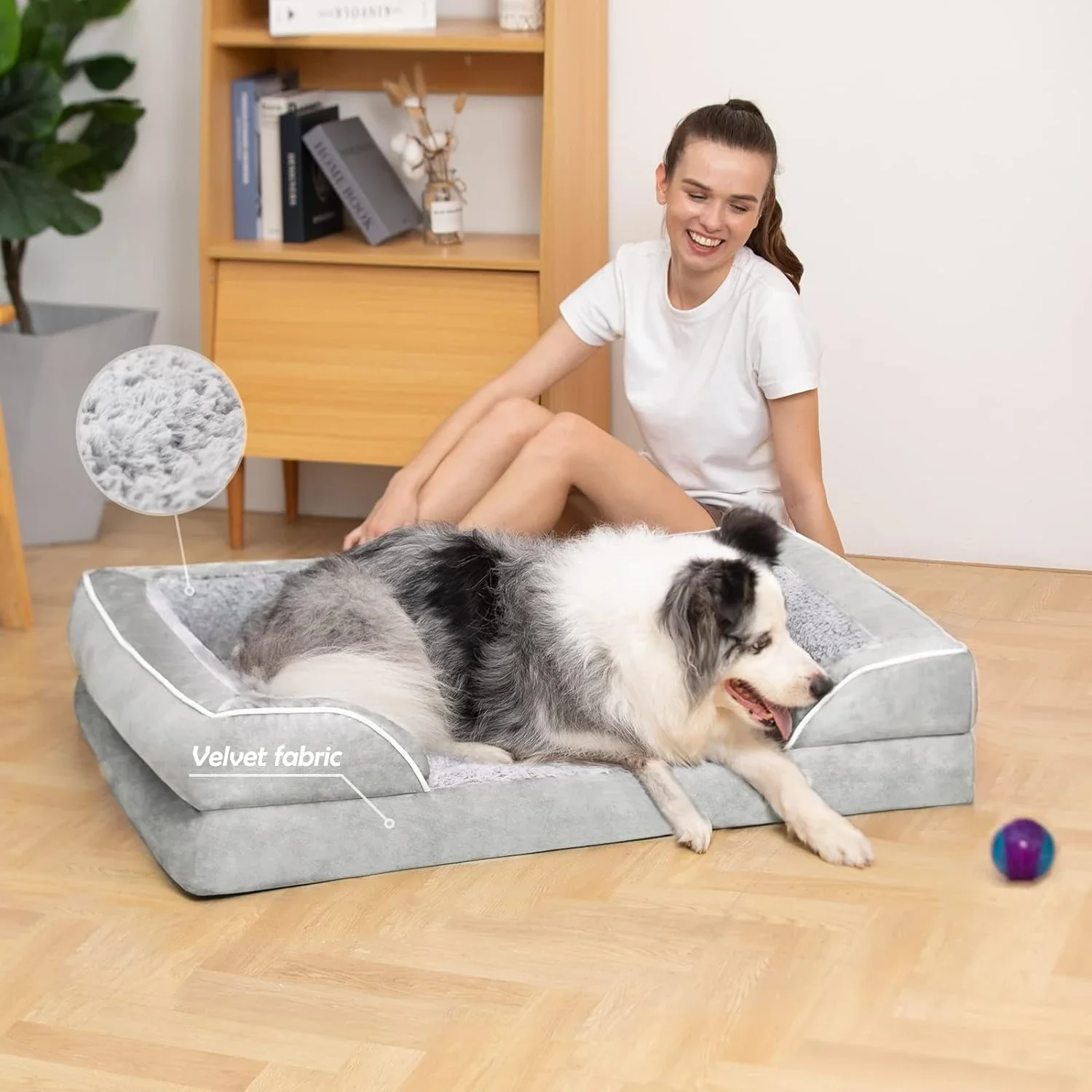 XXL Orthopedic Foam Dog Bed for Extra Large Dogs Waterproof Washable Sofa Removable Cover Non-Slip Bottom Custom Packing Pet Bed