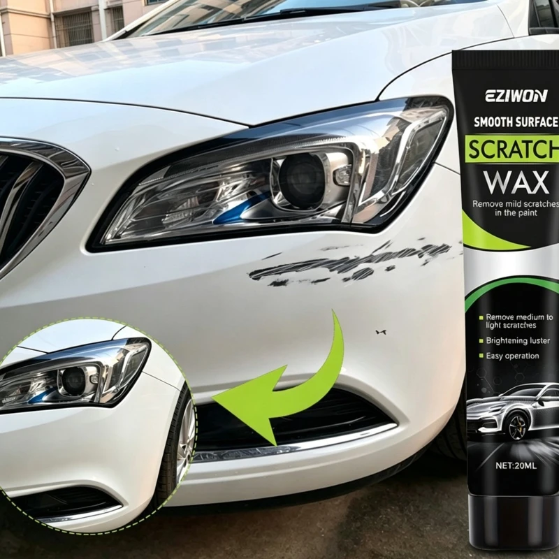 Light Scratch Cleanup Paste for Car Paint, 20 Wipe On Tube for Exterior Upkeep, Home Storage, and Daily Touch Up for Personal