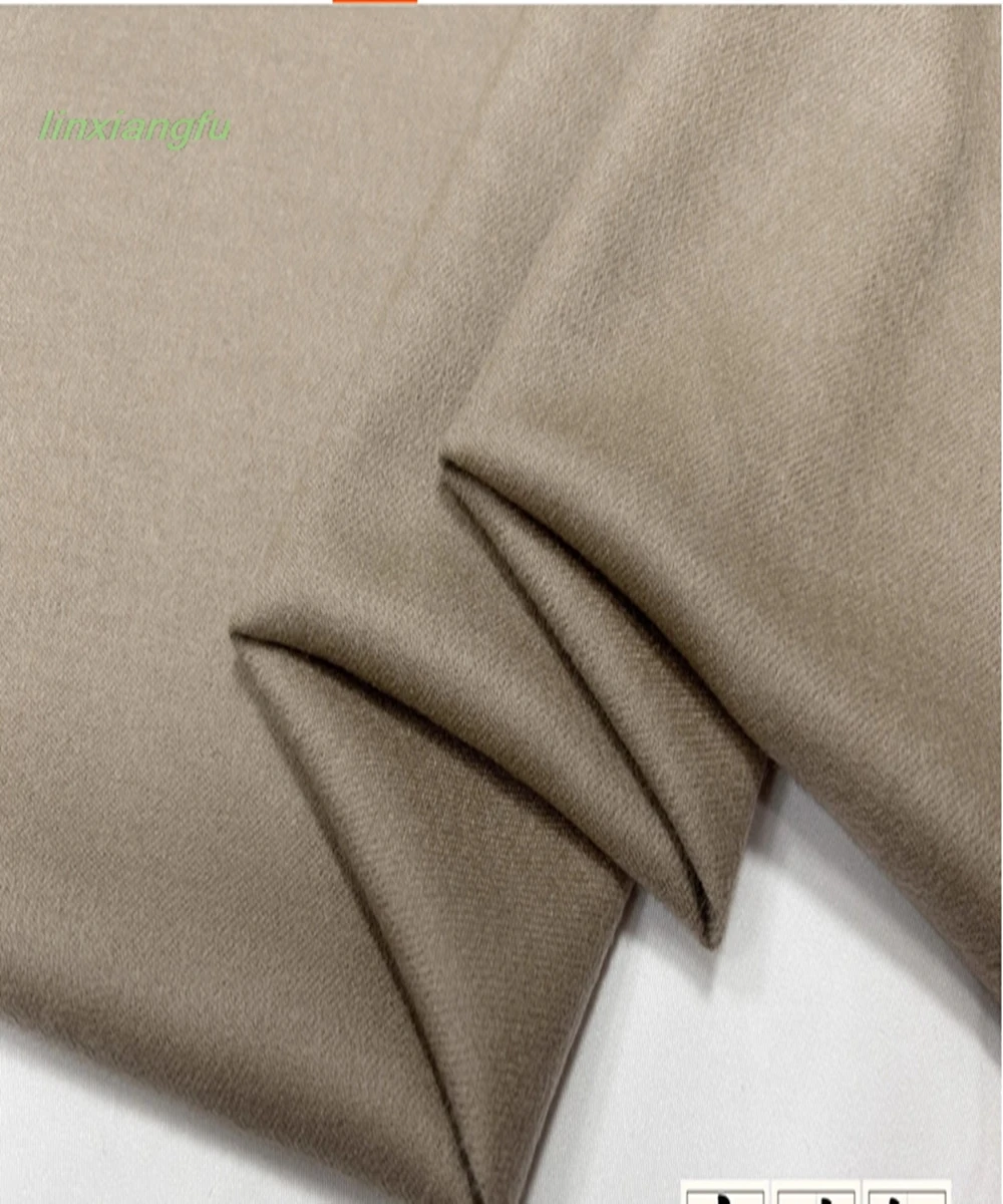 Thin worsted wool silk cashmere fabric, high-end shirt shirt pants high-end fabric, mulberry silk single-sided camel hair.