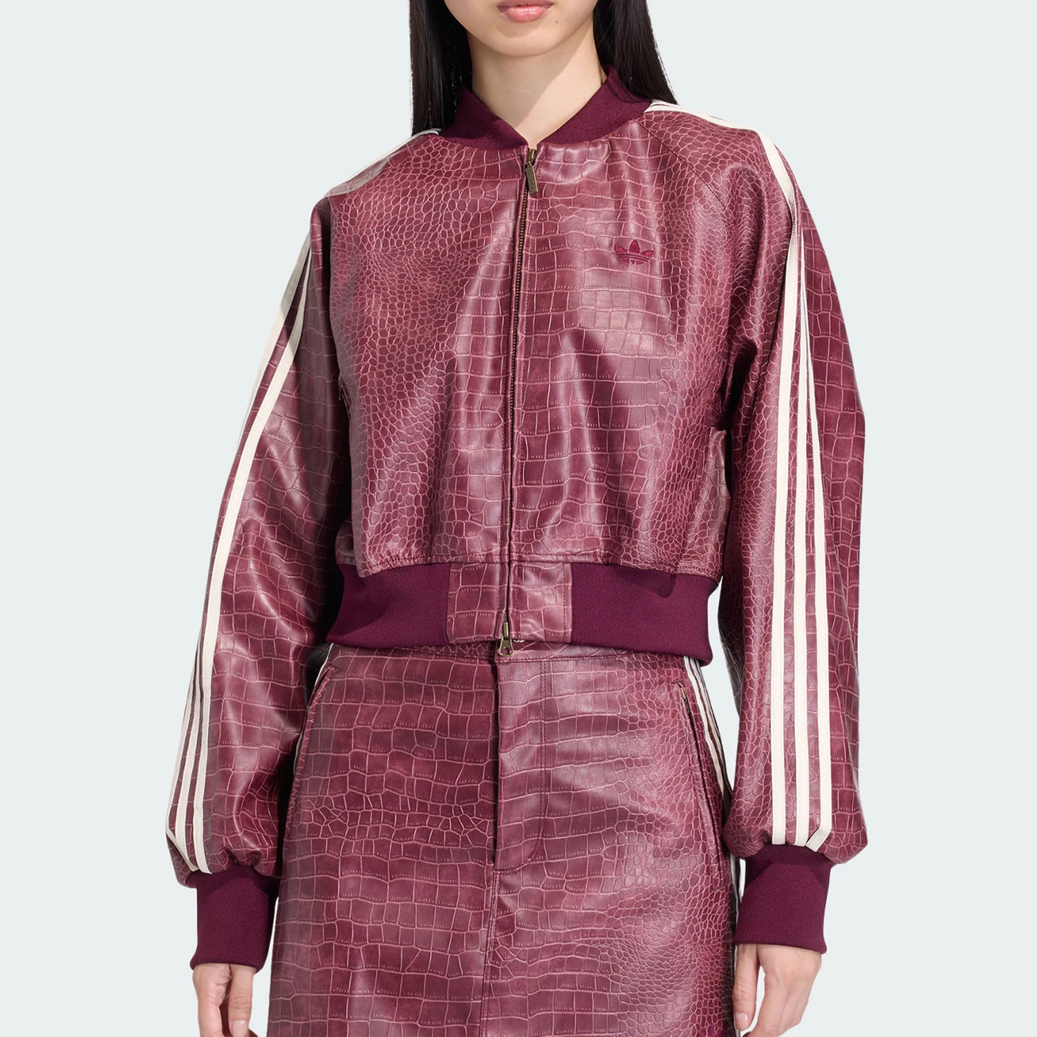 Adidas Authentic Three Leaves Women's Stand Collar Zipper Trend Jacket Jacket KD8792