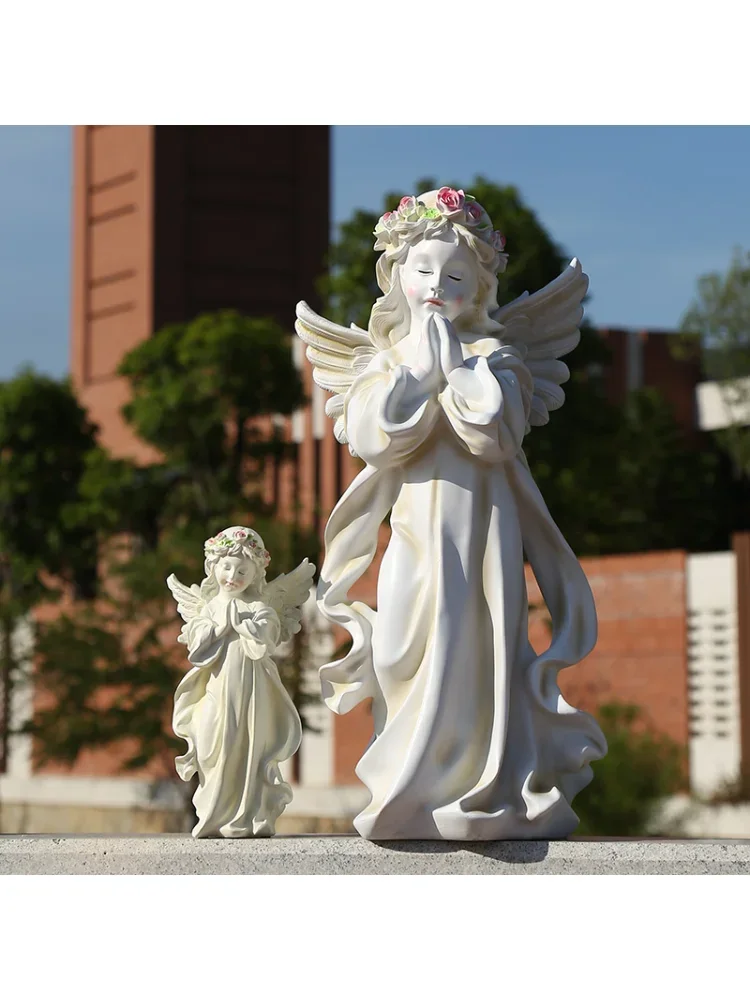 Courtyard Outdoor Gardening Ornaments Resin Vintage American Country Large Angel Alice Decoration Mini Ducks