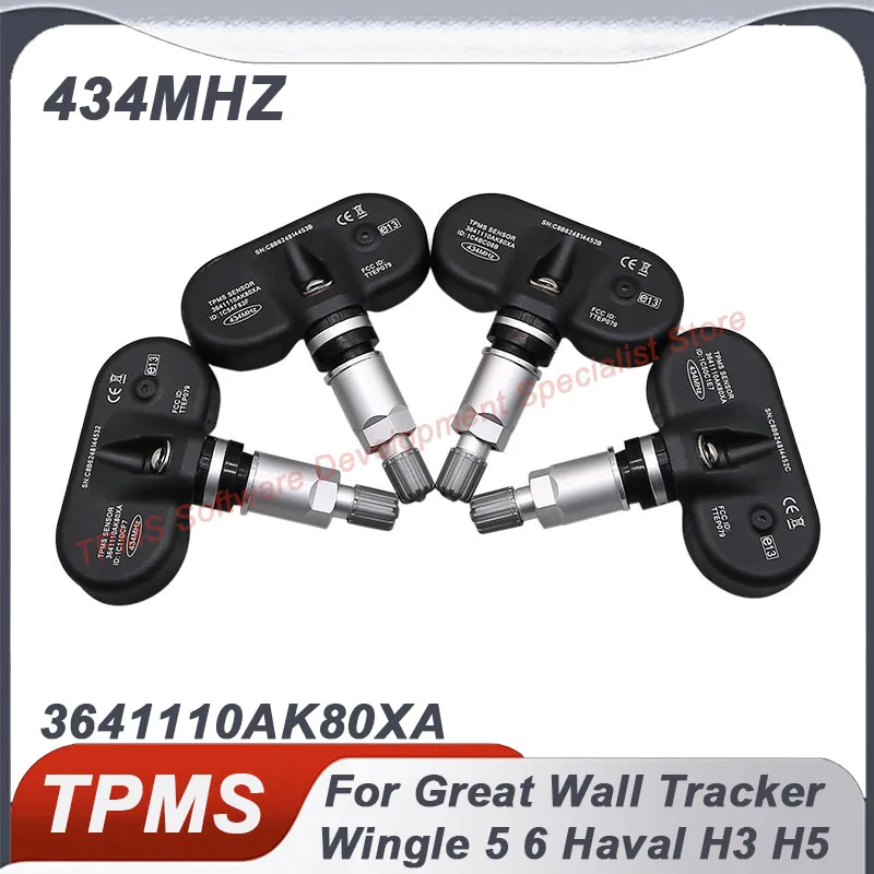 

4PCS 434MHZ 3641110AK80XA TPMS Tire Pressure Sensor For Great Wall Tracker Voleex C30 Wingle 5 6 Haval H3 H5