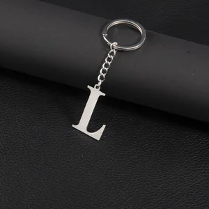 Alphabet pendant keychain, 26 initial letters, capital letters in English, metal keychain, surname initials, double pendant 10 Main Sales Keychain Lyrics - №8