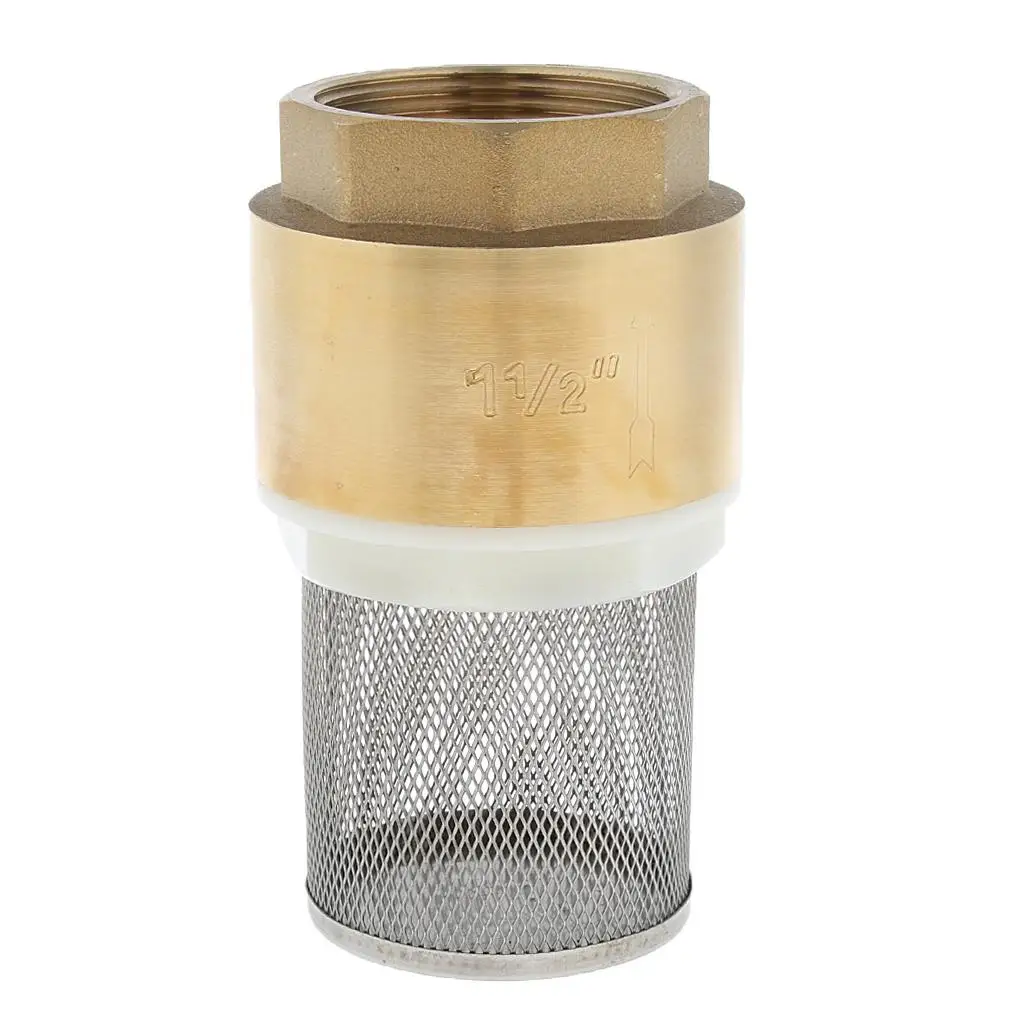 Copper Foot Valve for Pump 1 1/2 Inch DN40 Check Valve with Strainer Spring Bottom Pipe Accessory