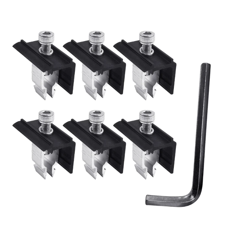 

6Pcs Solar End Clamp Middle Clamp Solar Panel Bracket Pressed Support