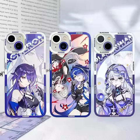 Honkai Star Rail Raiden Black Swan Phone Case For Xiaomi 11T 14T 15T Pro POCO F7 X7 X6 X5 M3 M4 F5 X4 X3 Pro Clear TPU Cartoon