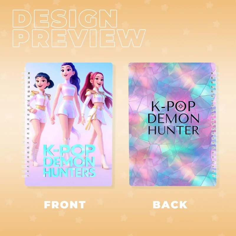 دفتر ملاحظات كرتوني إبداعي لطلاب المدارس المتوسطة والثانوية من KPop Demon Hunters Zoey Mira Abby Saja
