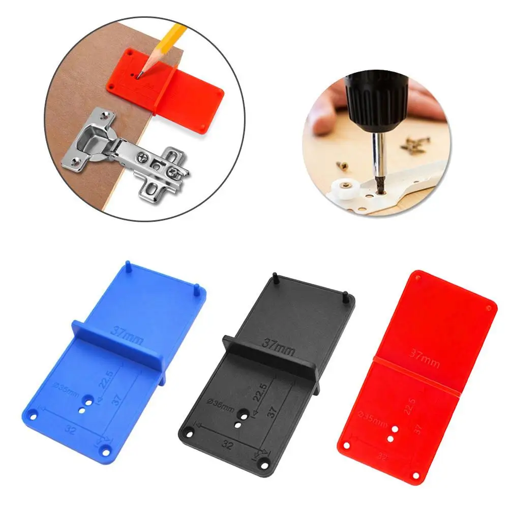 1pc Hinge Hole Drilling Guide Locator Hole Opener Template Door Cabinets Woodworking Hole Puncher Drilling Guide Locator