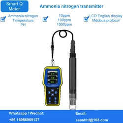 3-in -1 portable rechargeable LCD display high precision industrial online ammonia nitrogen ion detector transmitter