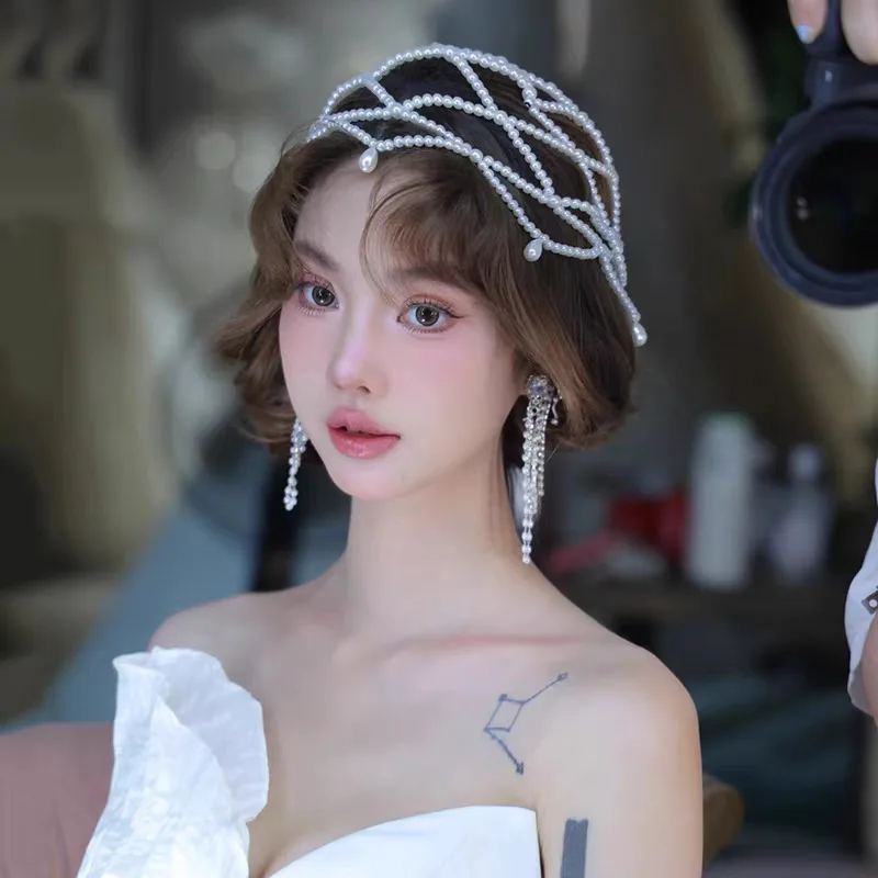 Stijlvolle mesh-voorhoofdketting Damesmode Hoofddeksel Multi-Gelegenheid Dagelijks gebruik Hoofddecoratie Elegant haaraccessoire