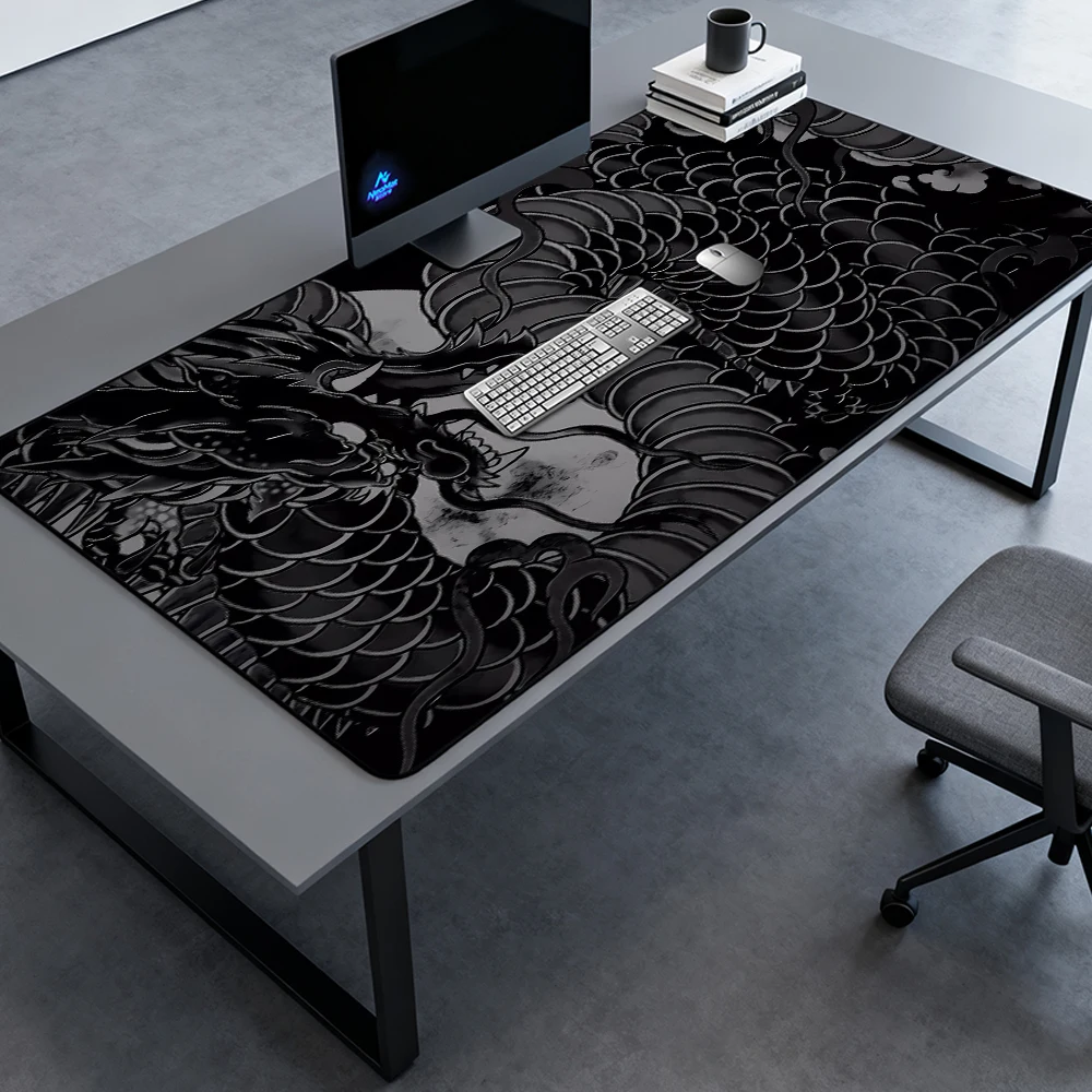 Dark Dragon Mouse Pad Gothic Gamer 1400x600mm Nonslip Extra Large Keyboard Table Black Desk 120x60cm Rubber Mat Gaming Mats