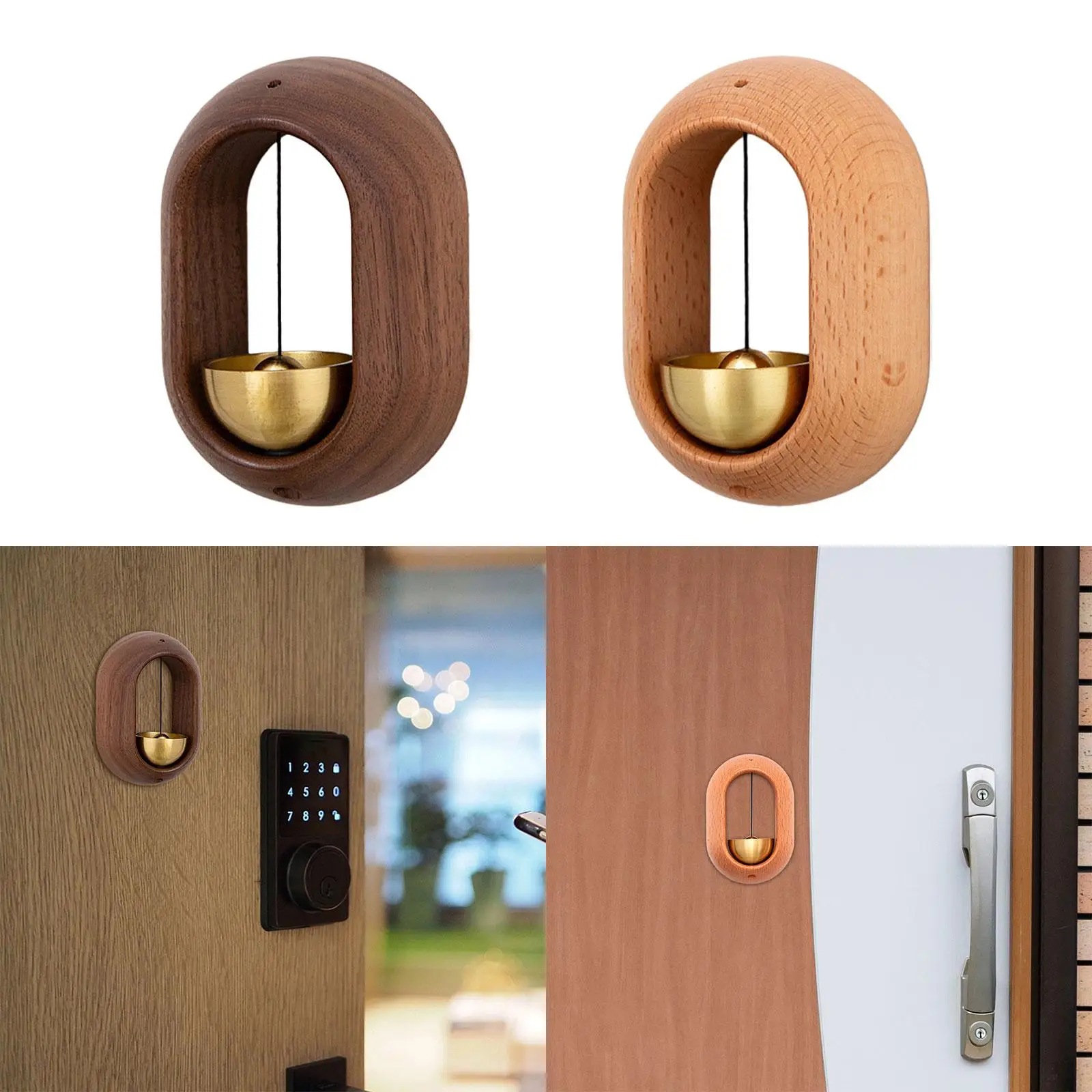 Shopkeepers Bell Decorative Doorbells Japanese Style Wood Entry Doorbell Wood Doorbells for Windows Office Wardrobe Ornaments