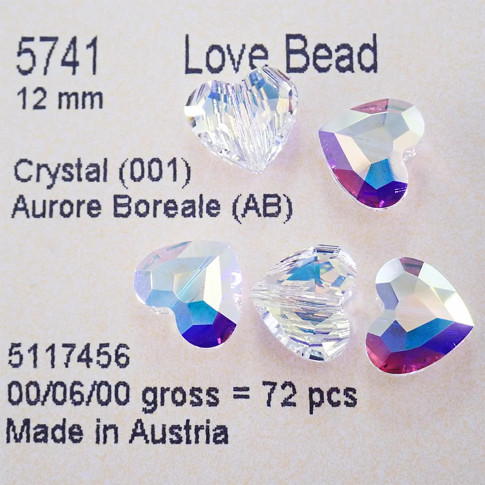 (1 piece) Genuine Crystals from Austria 5741 Love Bead Heart Loose Rhinestone Vertical Hole DIY Jewelry Making