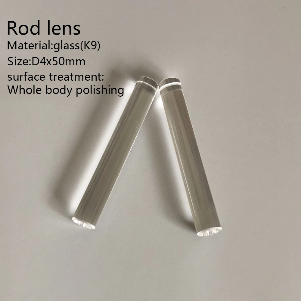 Rod lens Light guide rod D4x50mm Whole body polishing Precision optical element material Glass（K9）