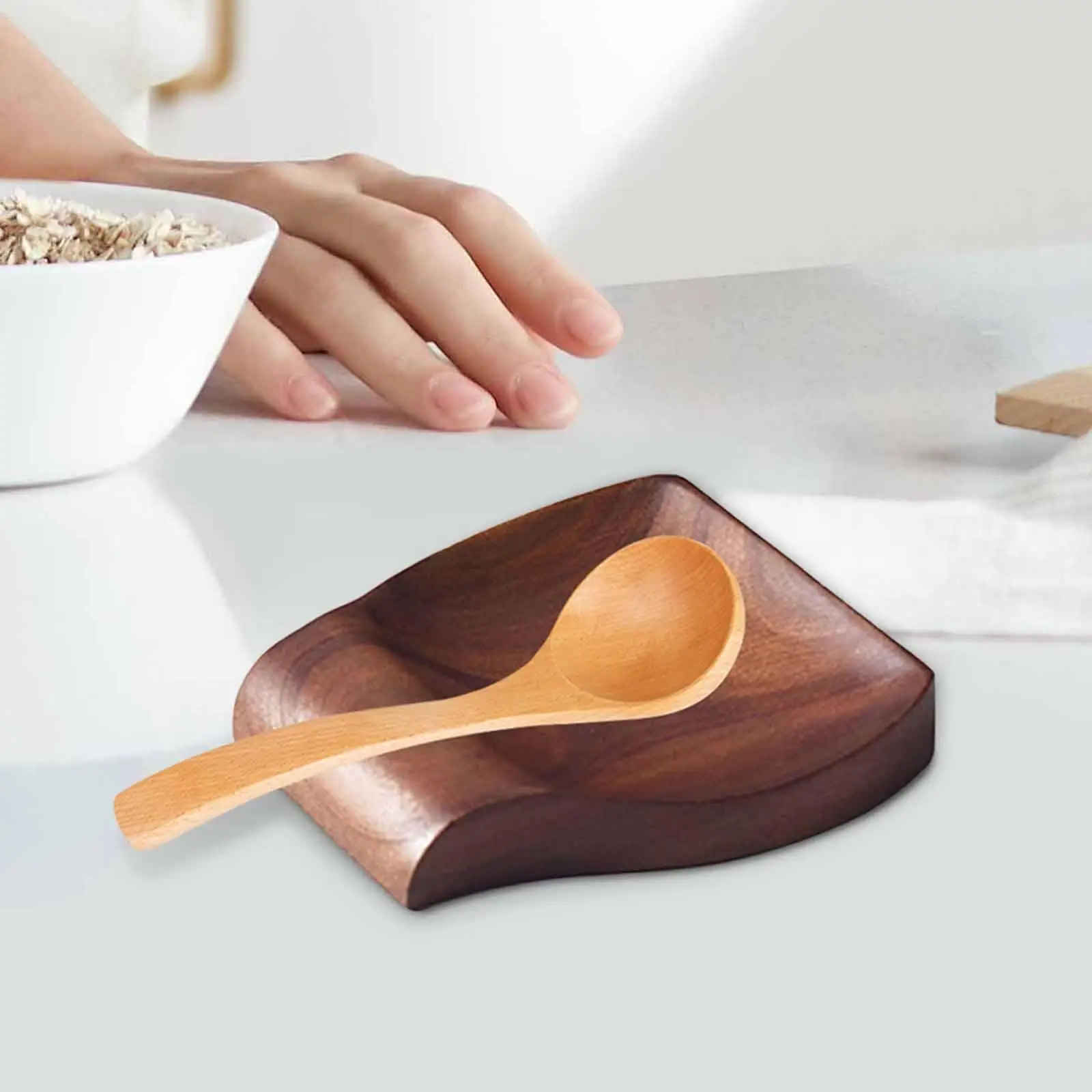 Spoon Rest Wooden Support for Kitchen Kitchen Utensil Smooth Spoon Holder