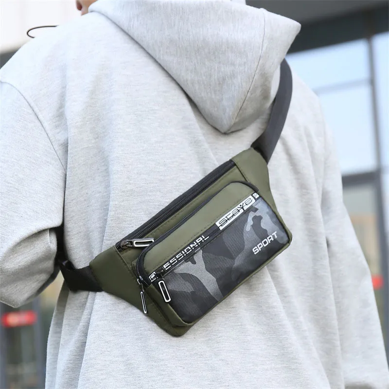 Men's Waist Bag Fashion Pouch Men Shoulder Belt Bags Hip Sack Oxford Cloth Belly Waterproof Packs Male Fanny Pack for Phone
