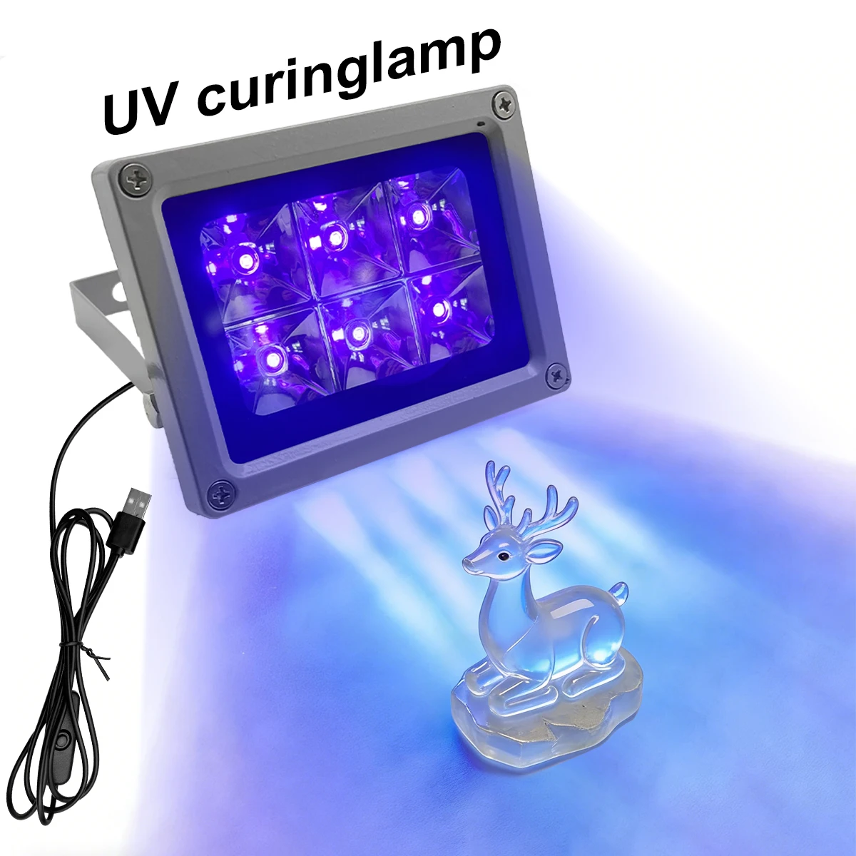 LED UV Curing 405nm Ultraviolet Lamp For SLA DLP 3D Printer Resin PCB Repair Green Oil Handwork DIY Curing