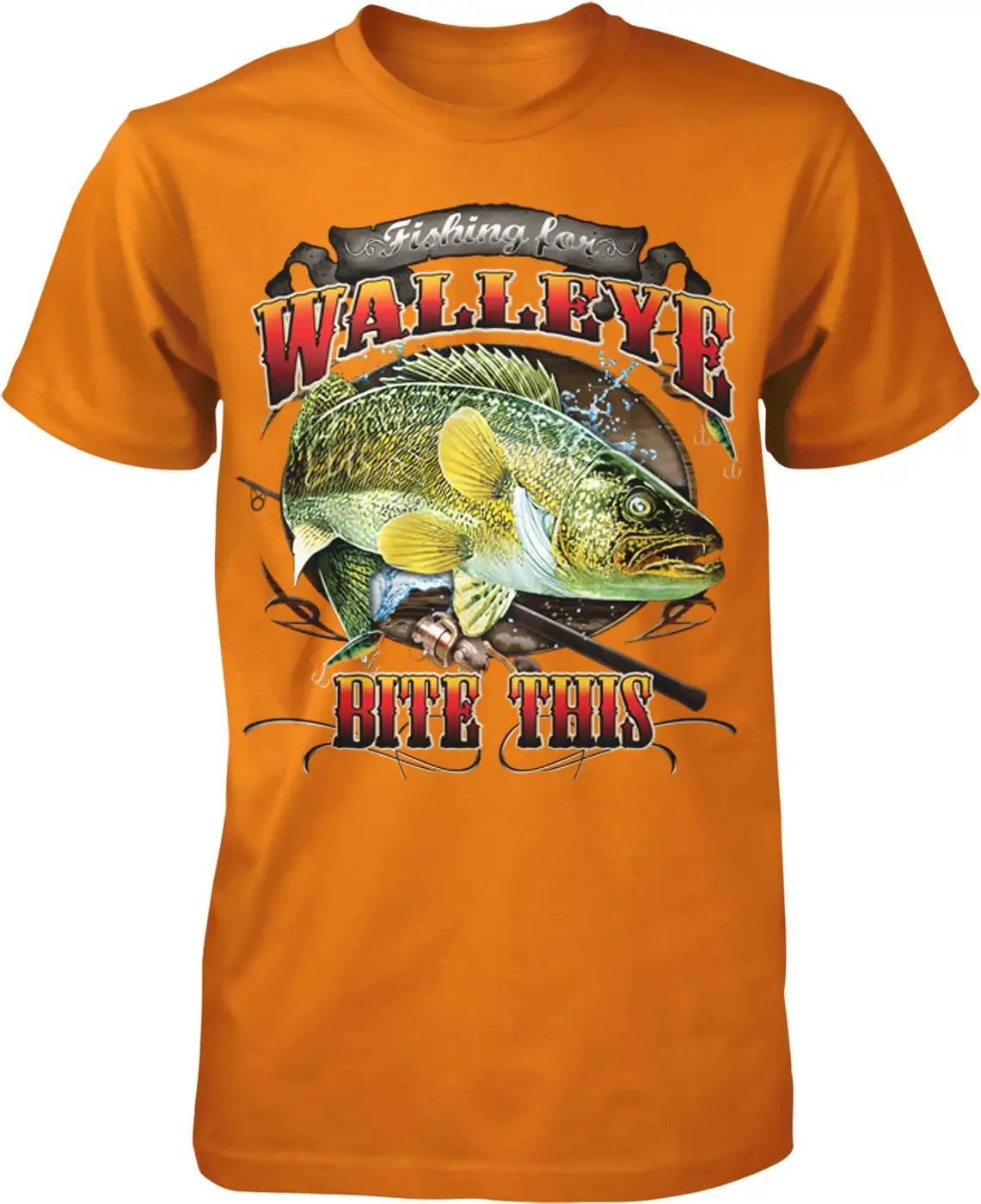 Walleye Bite This Yellow Gone Fishin Men's T shirt NOFO_00306