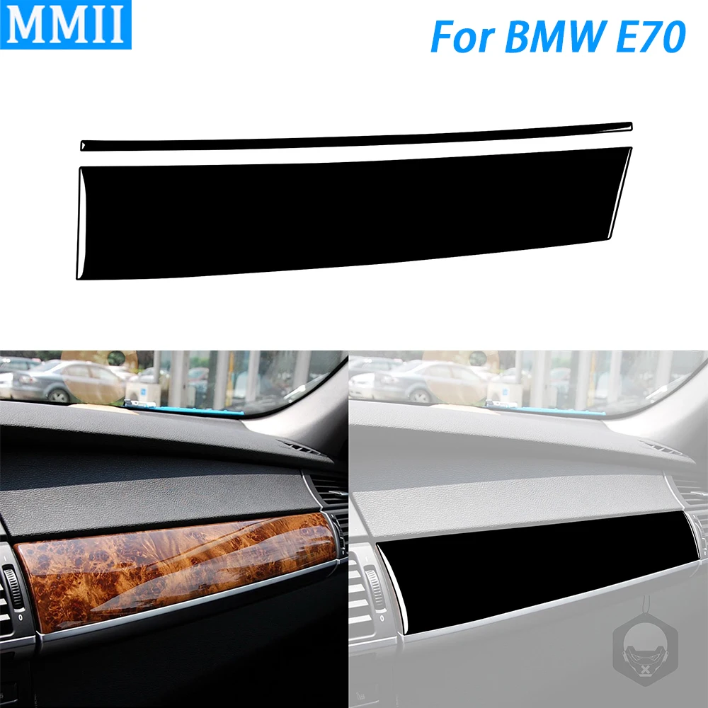 For BMW X5 E70 2006-2013 Piano Balck Co-pilot Dashboard Glove Box Panel Cover Trim Car Interior Decoration Accessories Sticker