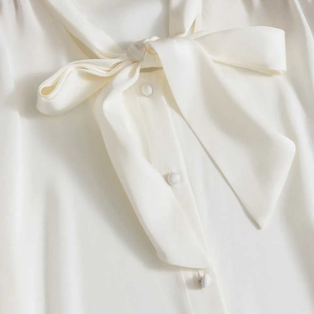 2026 Women's Fashion Spring New Clothing 20MM 93% Natural Mulberry Silk Elastic Double Qiao Satin Long Sleeve Ribbon Shirt view 5