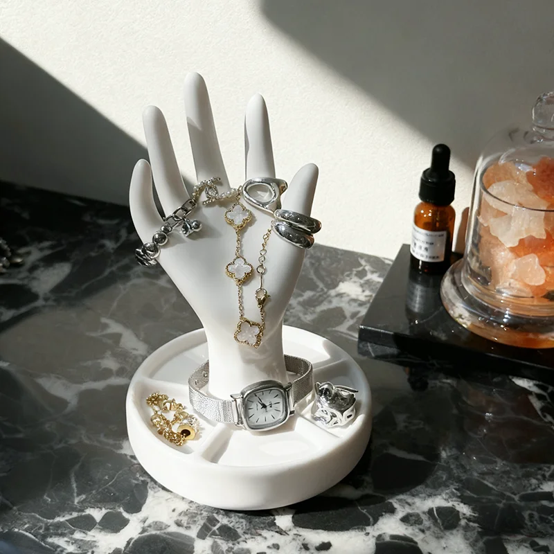 Creative Fingers Jewelry Storage Rack Makeup Table One-Handed Jewelry Storage Holder Home Bedroom Decoration Storage Ornament