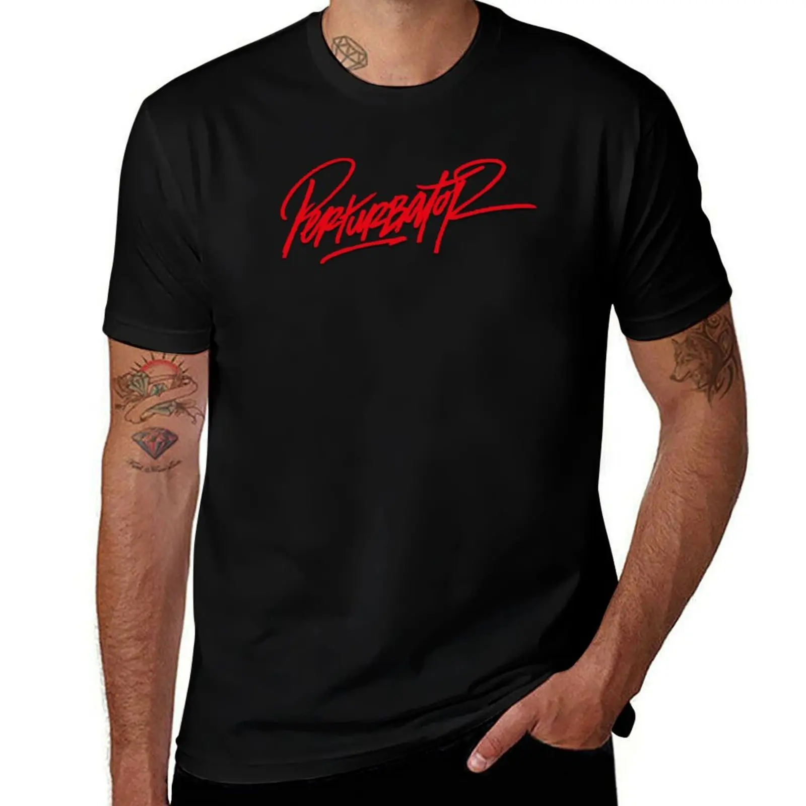 

Perturbator basic logo T-Shirt anime figures Aesthetic clothing oversized street wear T-shirt men