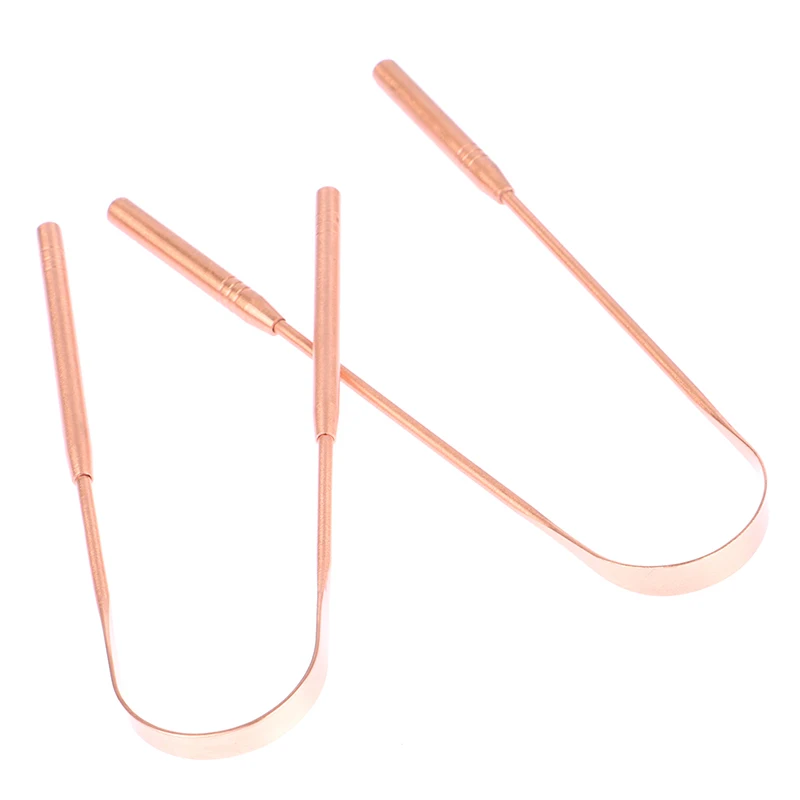 1Pc Copper Tongue Scraper Cleaner Scraper  Toothbrush Dental Oral Care Hygiene Health Care Tool For Men Women.