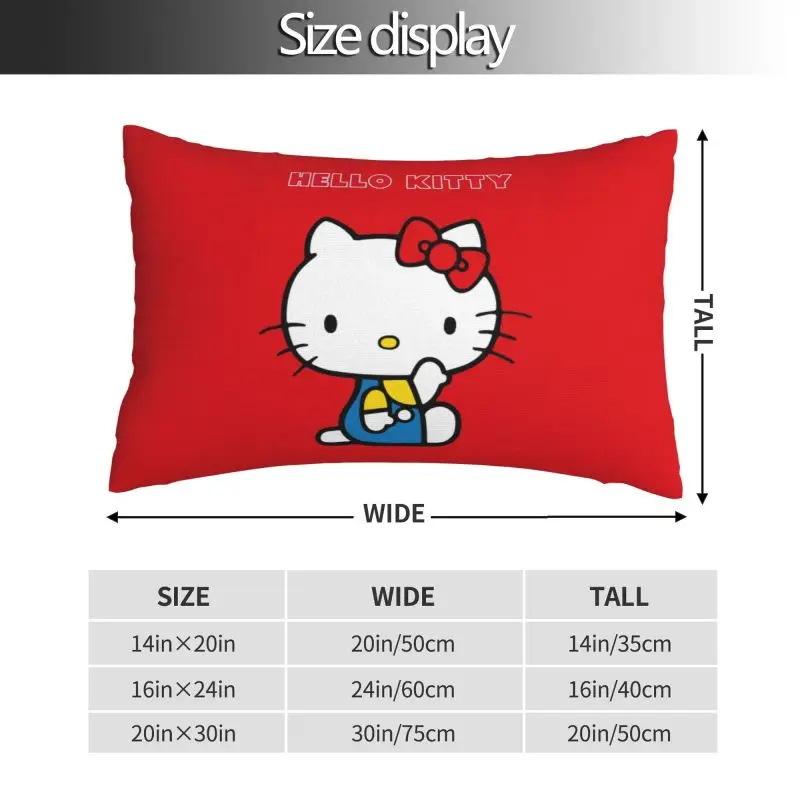 Custom Luxury Hello Kitty Manga Cat Cushion Covers 75cm x 50cm Polyester Pillowcase for Bed Sofa Rectangle Pillowcase