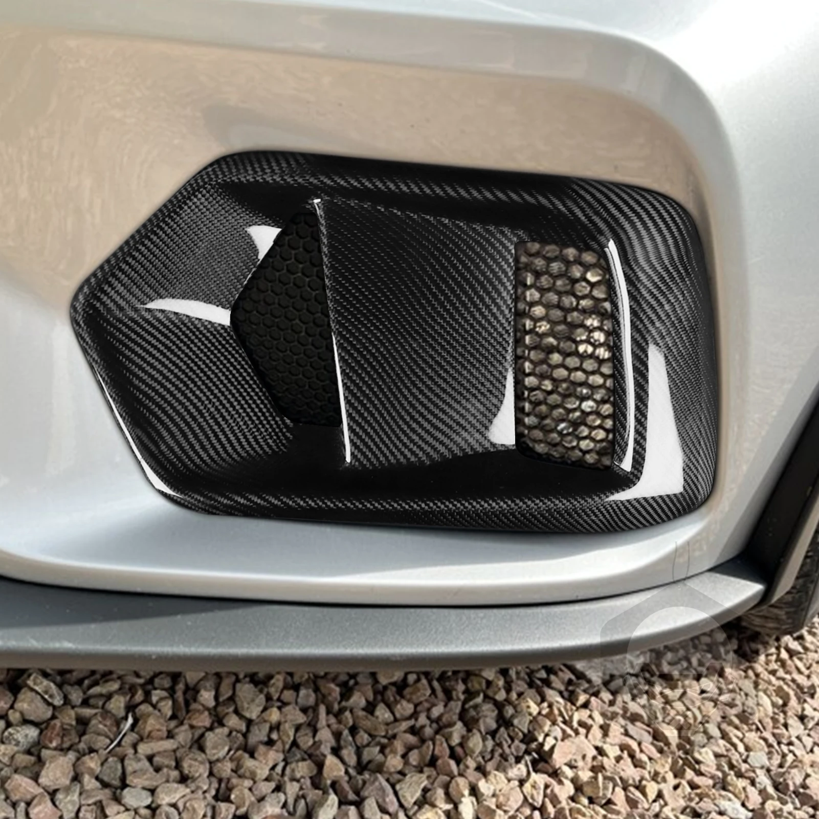 For Ford Focus RS 2015-2018 Real Dry Carbon Fiber Front Bumper Air Intake Grille Vent Cover Panel Decorative Car Accessories