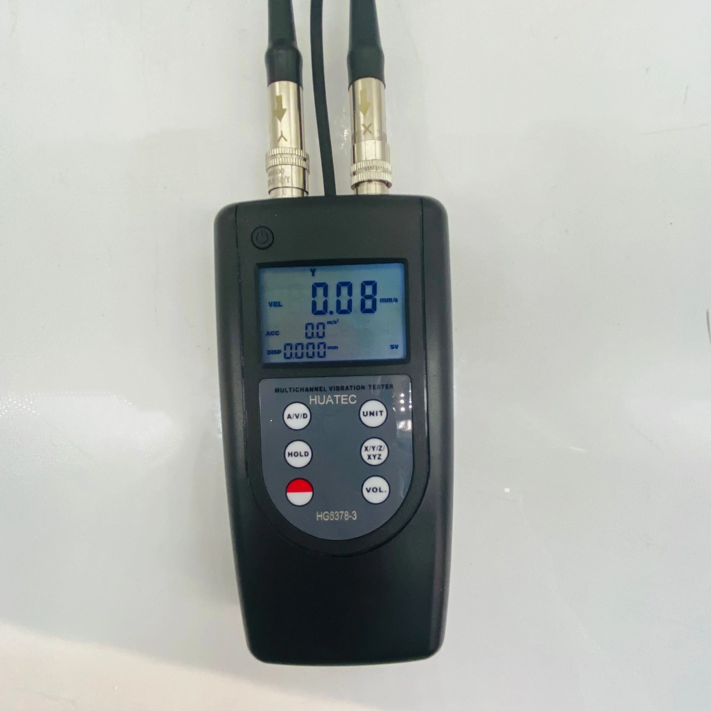 

HG6378 XYZ 3 channel 10Hz~10kHz Piezoelectric Sensor Digital Velocity Acceleration Displacement Vibration Meter