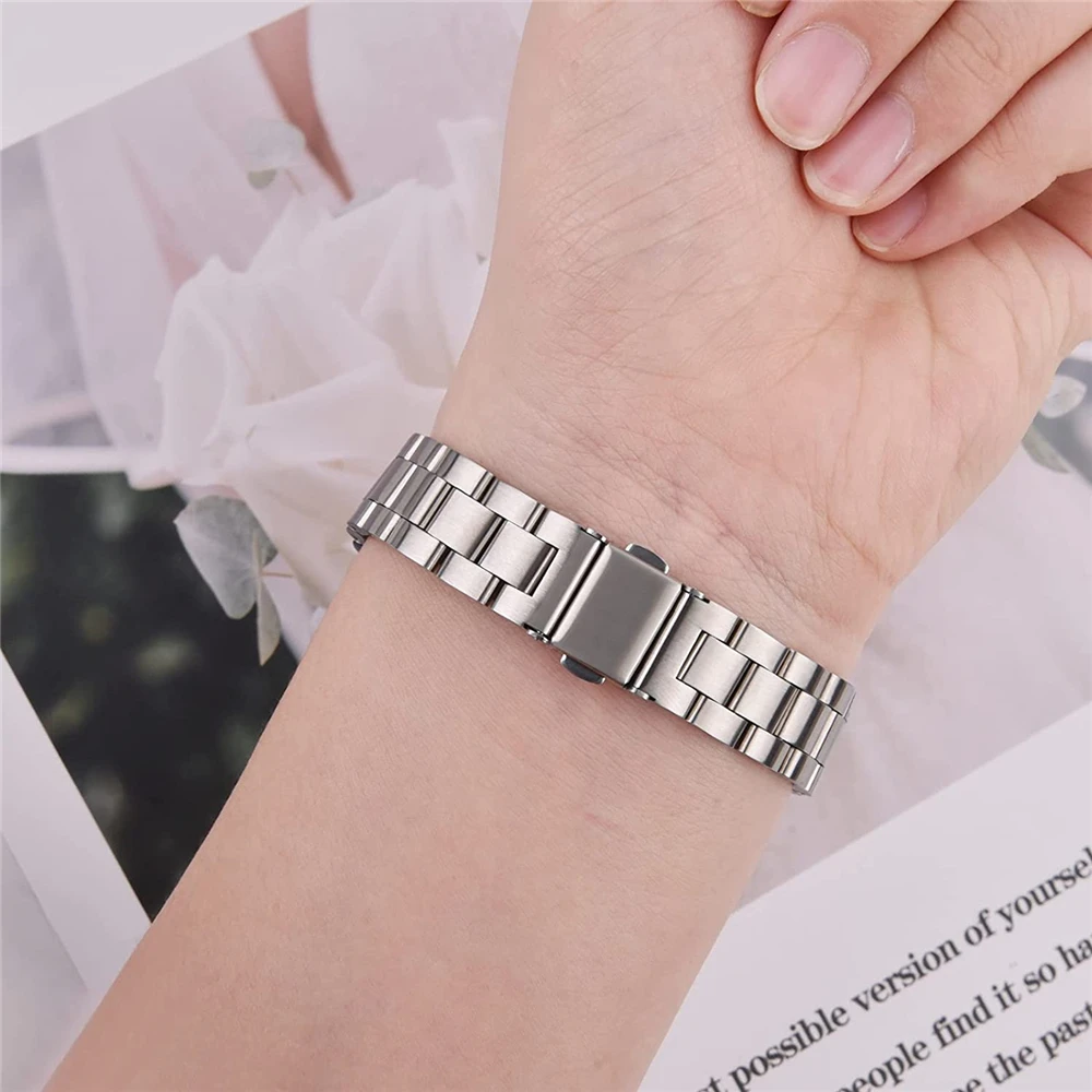 Women Slim Strap for Samsung Galaxy Watch4 5/5 pro 40mm 44mm Band 20mm Stainless Steel Bracelet Galaxy Watch 4 Classic 46mm 42mm