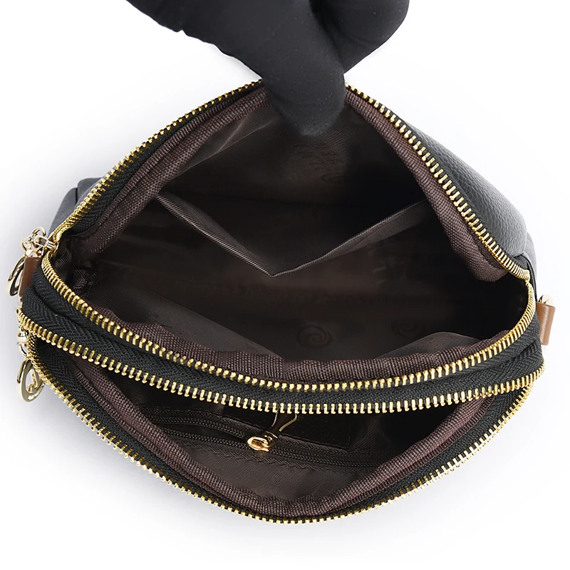 Bolsa de Ombro de Couro Genuíno para Mulheres, 100% Bolsa De Couro Flap, Sacos De Mensageiro De Luxo, Sacos Crossbody