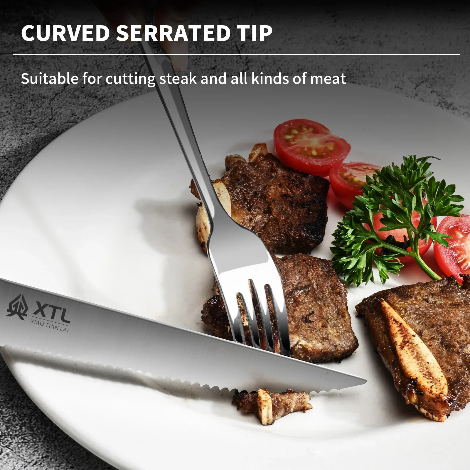 4/6/8 Pcs Steak Knife Set Stainless Steel Blade seiko Kitchen Knives Sharp Dinner Knife Meat Cutter Dinnerware Set