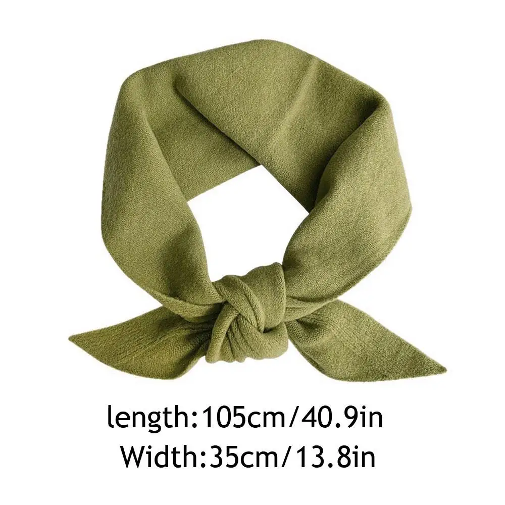 Triangle Headscarf Winter Warm Wrap Knitting Neckerchief Useful Fake Collar Solid Color Decor Soft Shawl Colorful Bandana